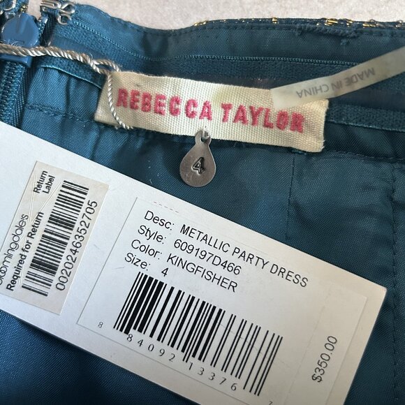 NWT Rebecca Taylor Metallic Bow Party Dress ASO Taylor Swift - Picture 7 of 9